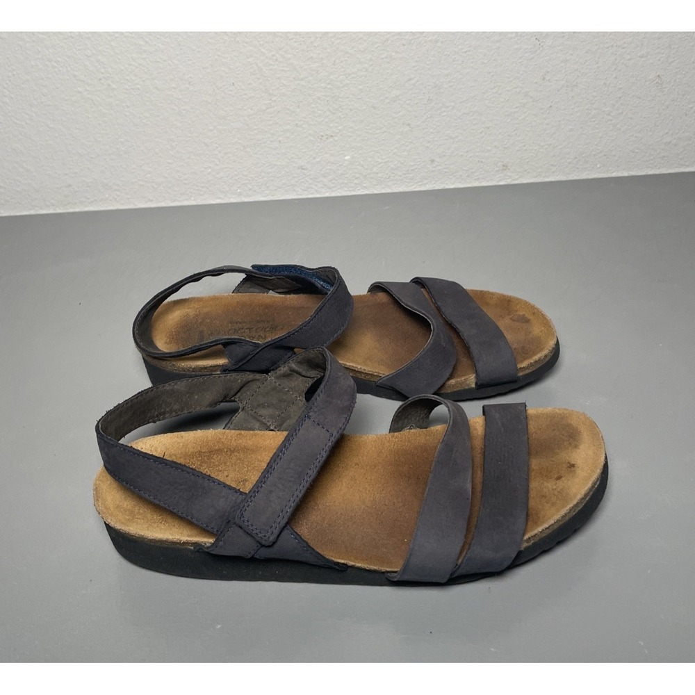 Naot Kayla Navy Nubuck Leather Wedge Sandals Size 9